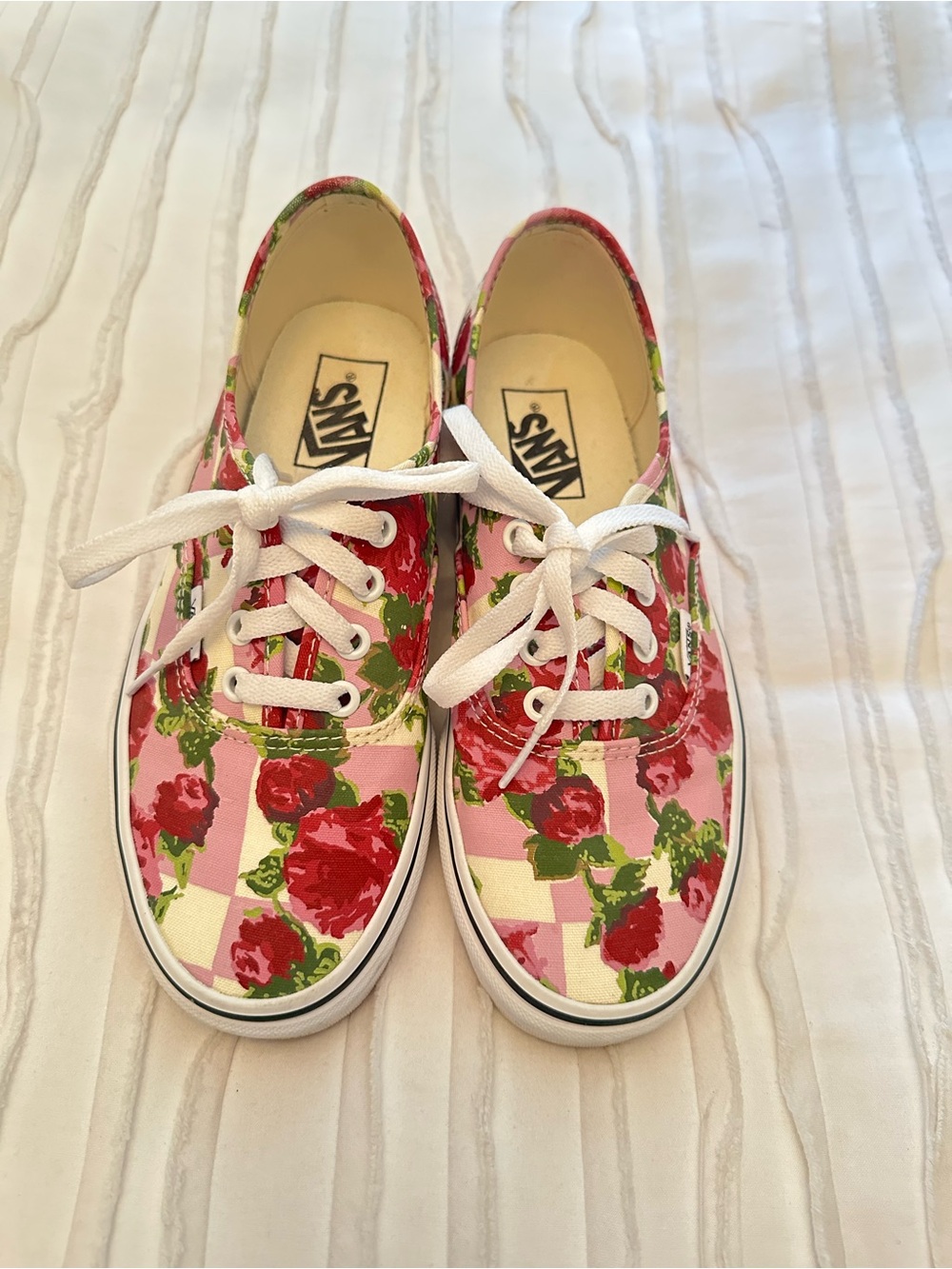 Vans Pink Floral Canvas Sneakers